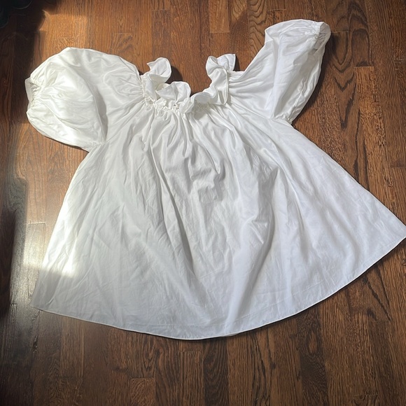 Stella McCartney white off shoulder puff sleeve peasant top blouse shirt - Picture 2 of 12